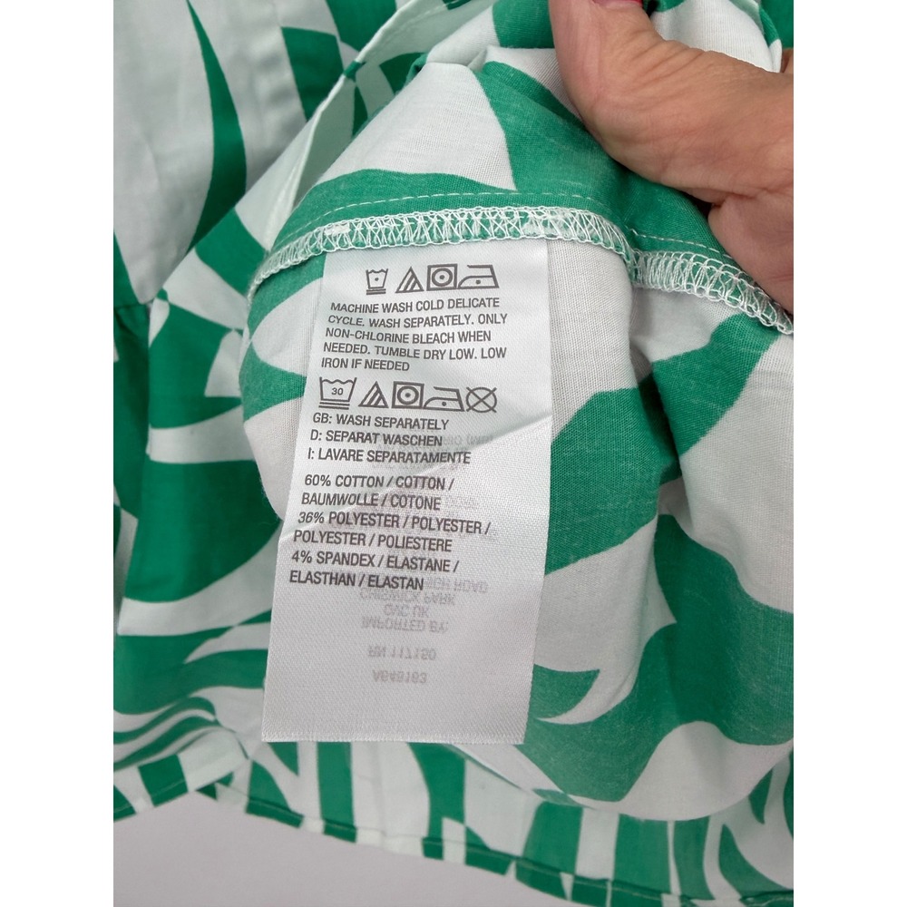 Belle by Kim Gravel Geo Goddess Blouse Womens S Green Peplum Long Sleeve Tunic - Picture 7 of 9